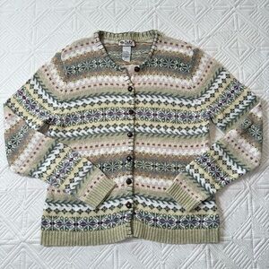 Tiara International Multicolor Patterned Fair Isle Size L